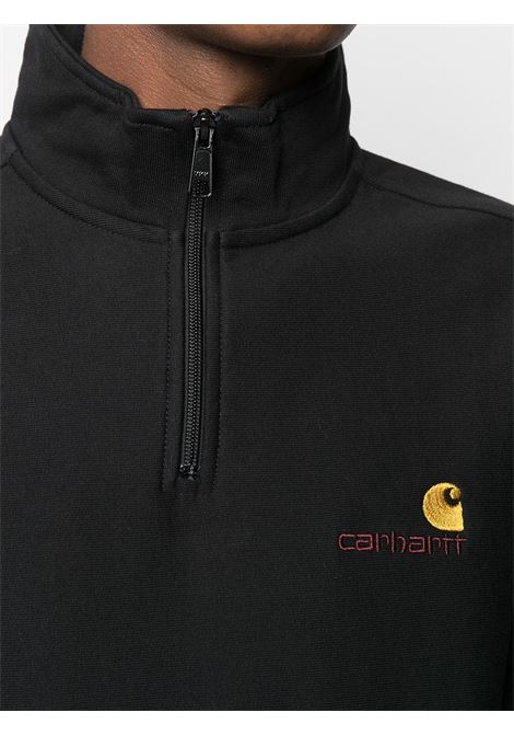 half zip american script sweatshirt man black CARHARTT WIP | I02701489.XX